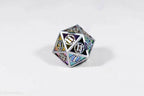 Single d20 Silver w/Rainbow Inlay Sword Strengthened Metal - 