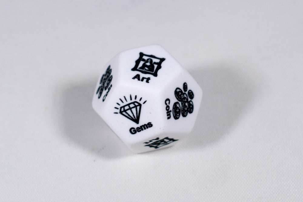 Treasure d12 Opaque White Loot Dice (Sold By Piece) | Treasure Selector Dice - 
