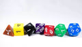 Rainbow Opaque 7 Die Set Polyhedral Dice by BrycesDice RPG Magic D&D Unique - 