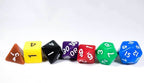 Rainbow Opaque 7 Die Set Polyhedral Dice by BrycesDice RPG Magic D&D Unique - 