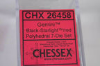 CHX 26458 Polyhedral 7-Die Gemini Black-Starlight /red Numbers Set Of 7 Dice Chessex - 