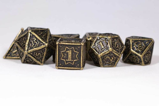 Ancient Gold 7-Dice Metal Set {North Star Dice Collection} - 