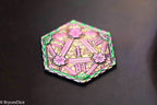Rainbow d2 Coin Shaped like d20 w/ Purple Tint (V1) - 