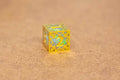Single d20/d6 Forged in Frost (Resin Dice Encased in Metal) Permafrost/Purple/Opal/Dragon - Opal / d6