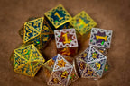 Single d20/d6 Forged in Frost (Resin Dice Encased in Metal) Permafrost/Purple/Opal/Dragon - Opal / d6