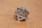 Single d20/d6 Forged in Frost (Resin Dice Encased in Metal) Permafrost/Purple/Opal/Dragon - Pinnacle of Purple / d20