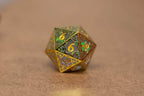 Single d20/d6 Forged in Frost (Resin Dice Encased in Metal) Permafrost/Purple/Opal/Dragon - Opal / d20
