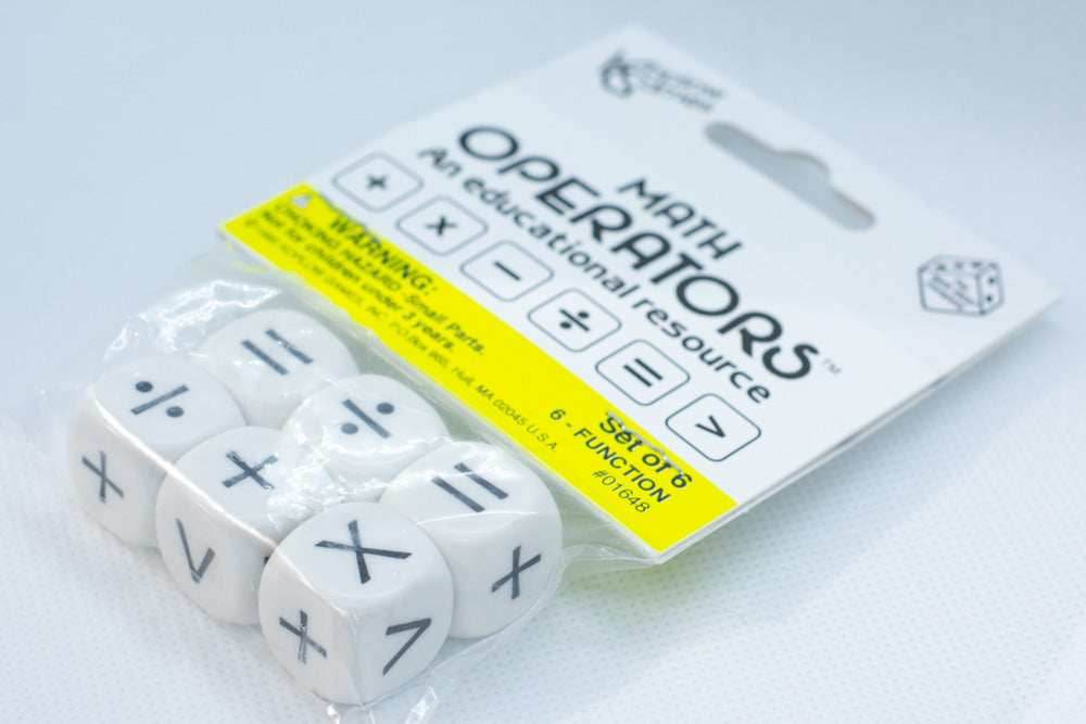 Math Operators Dice Learning Educational Resource Multiplication Addition (6-Pack) - 