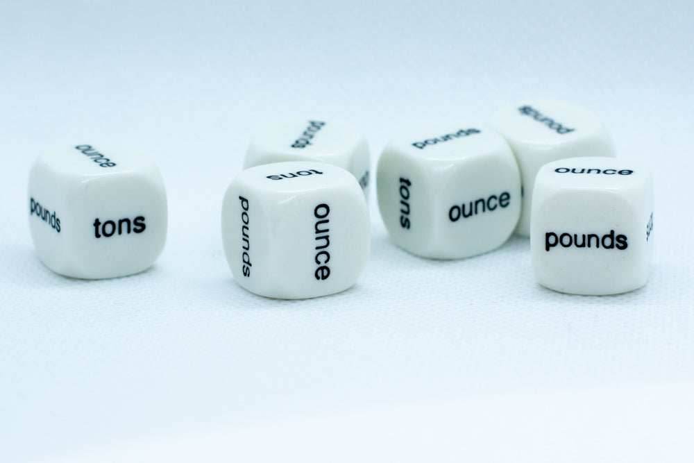 Weight Math Story Dice Learning Educational Resource (Sold Per Piece) 'Tons, Pounds, Ounce' - 