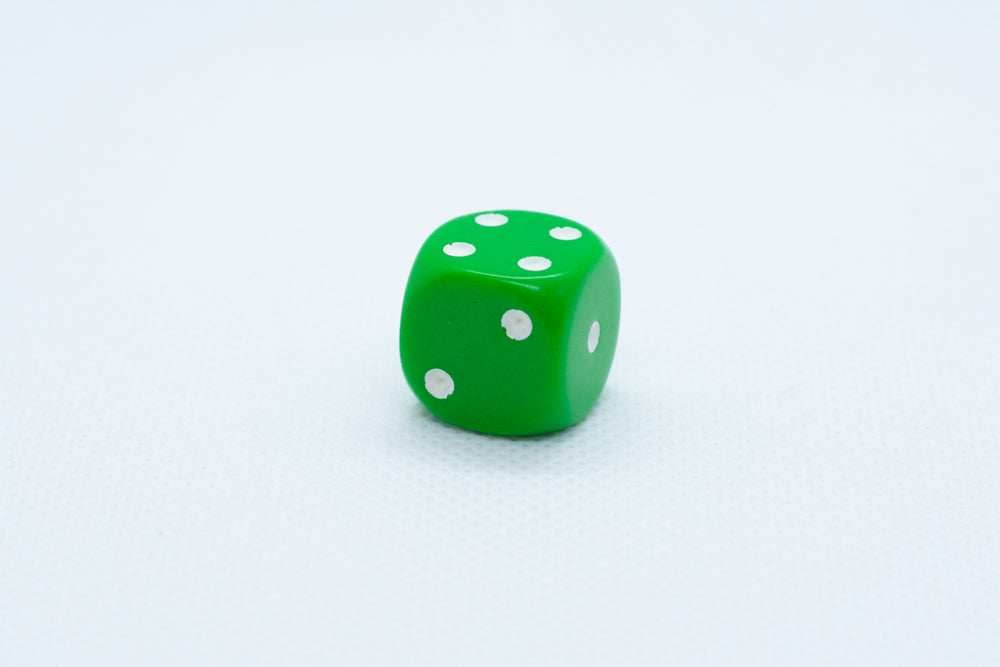 Chessex Opaque 16mm Pipped d6 Standard Dice Collection - Classic Colors - Available Individually - Green