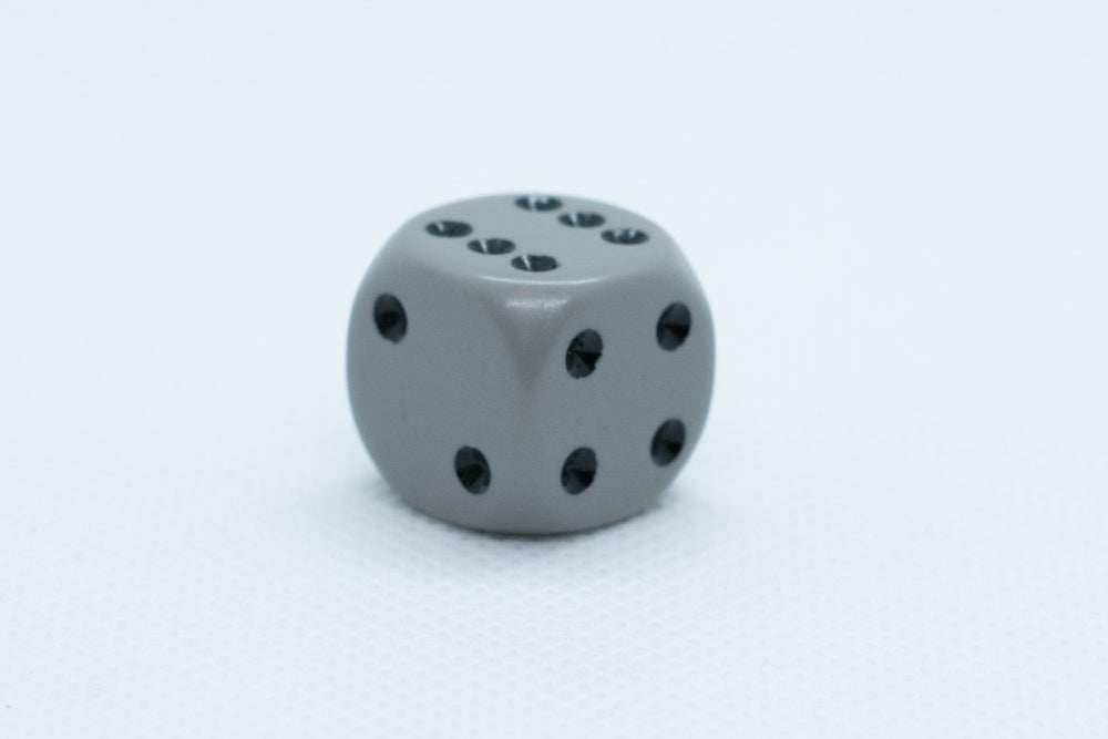 Chessex Opaque 16mm Pipped d6 Standard Dice Collection - Classic Colors - Available Individually - Grey