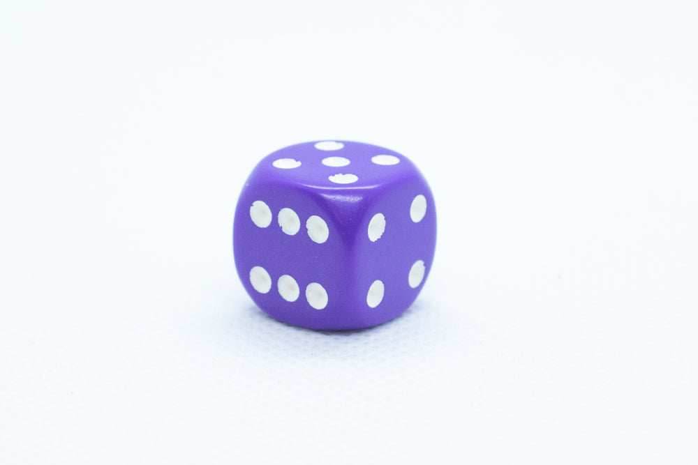 Chessex Opaque 16mm Pipped d6 Standard Dice Collection - Classic Colors - Available Individually - Purple