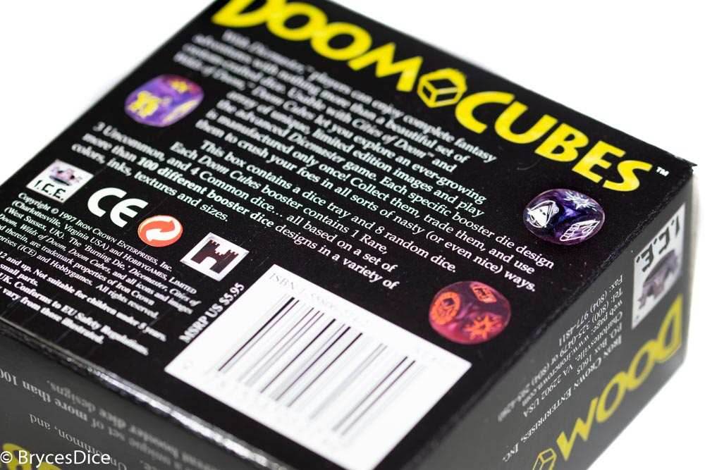 DiceMasters Doom Cubes; 1 Rare, 3 Uncommon, 4 Common Dice (Circa 1997) - 