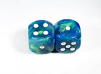 Festive 30mm Waterlily w/White Large Pipped Dice (sold per piece) - 
