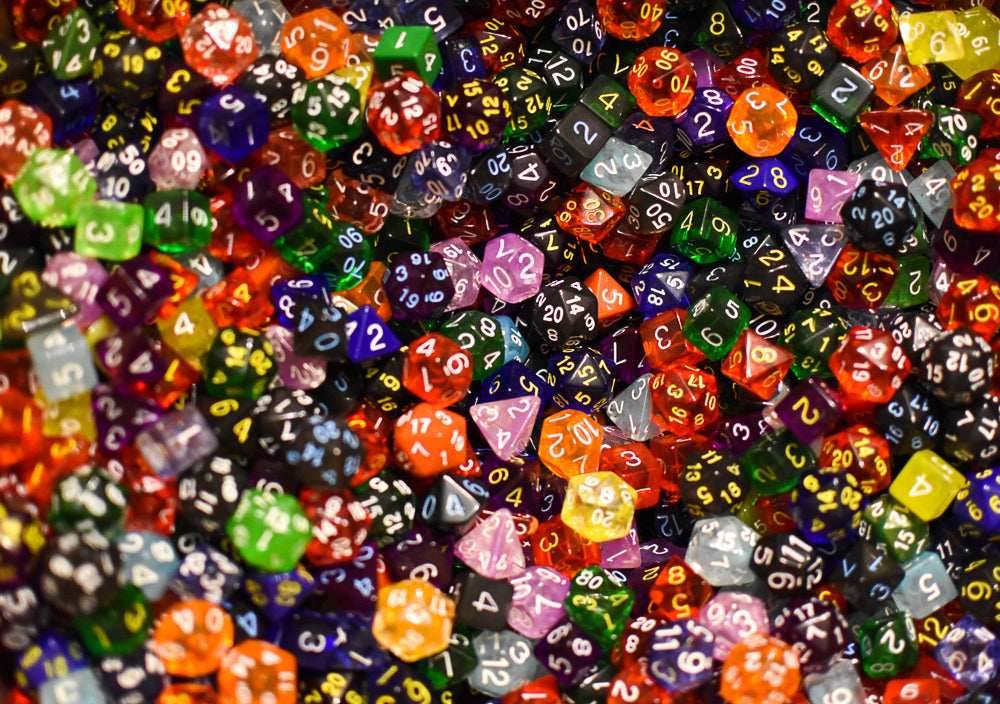 Bulk Roll 4 Initiative Dice d4, d6, d8, d12, d20 (Factory Seconds) Dnd Dice - 1/4 Pound