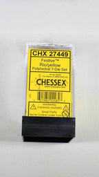 CHX 27449 Polyhedral 7-Die Festive Rio w/ Yellow Numbers - 