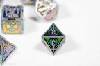 Silver w/Rainbow Inlay Sword Strengthened Metal 7-Dice Set - 