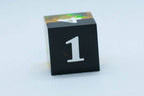 Infection Sharp Edge Resin d6/d20-Dice (Black & Yellow w/White Numbers) [subtle imperfection] - d6
