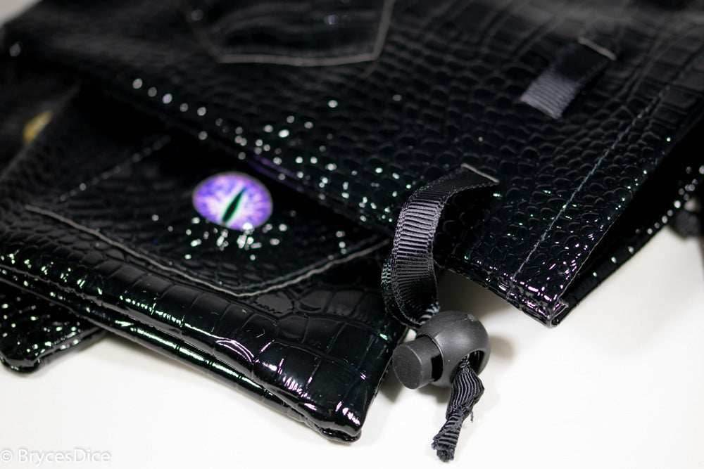 Dragon Scale Dice Bag 6x4 Inch w/Dragon Eye (red color eye) - 