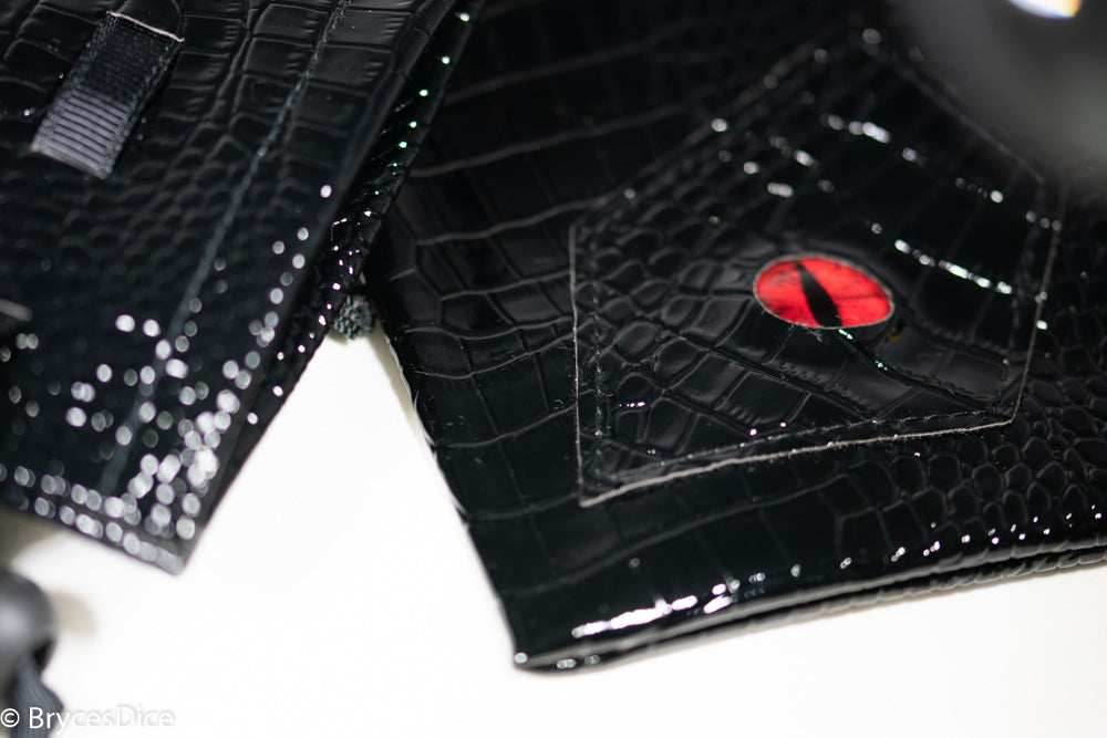 Dragon Scale Dice Bag 6x4 Inch w/Dragon Eye (red color eye) - 