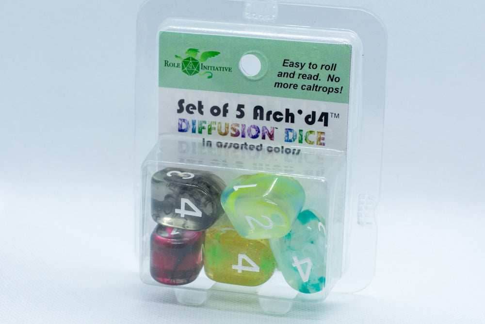 Set of 5 Arch'd4 Diffusion Dice in Assorted Colors by R4I - 