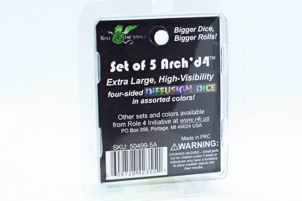 Set of 5 Arch'd4 Diffusion Dice in Assorted Colors by R4I - 