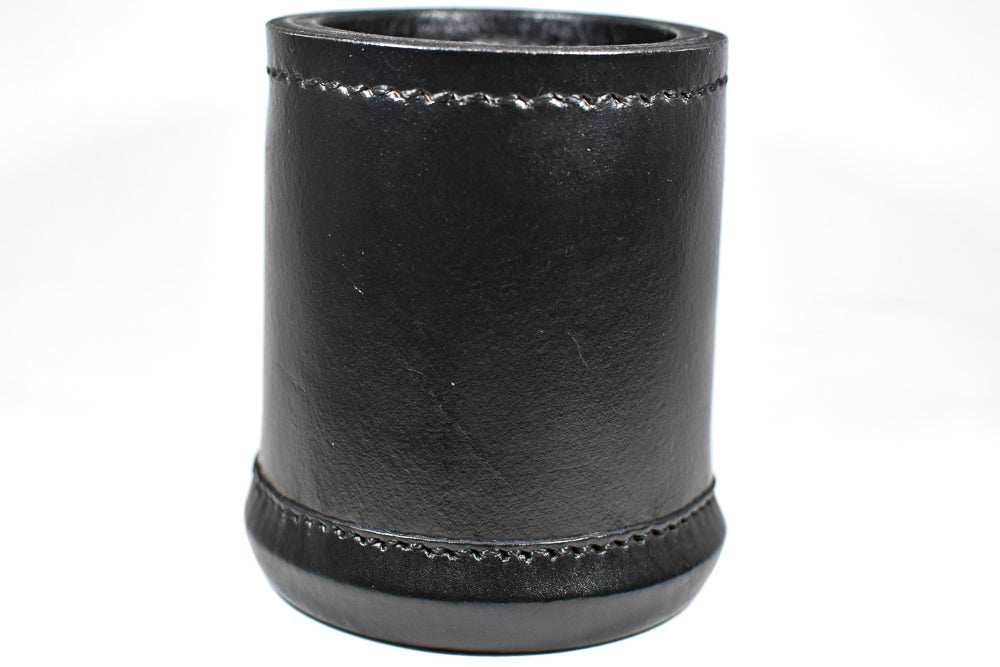 Handmade Leather Dice Cup (Black) - 