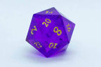 Pinnacle of Purple Sharp Edge Resin d6 / d20-Dice (Purple w/ Gold Numbers) - d20
