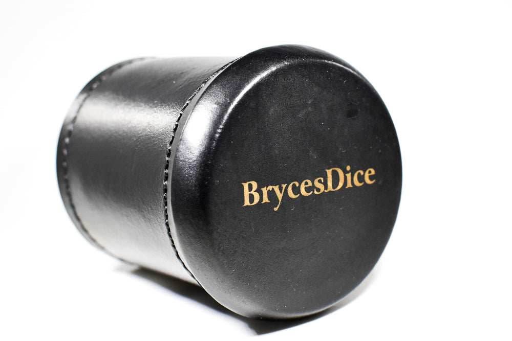 Handmade Leather Dice Cup (Black) - 