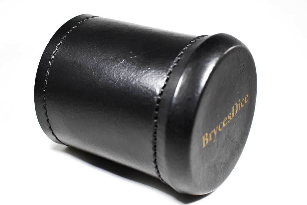Handmade Leather Dice Cup (Black) - 
