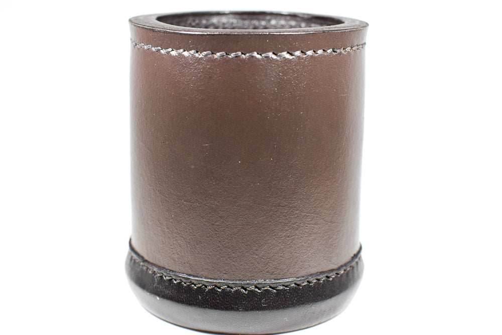 Handmade Leather Dice Cup (Dark Brown) - 