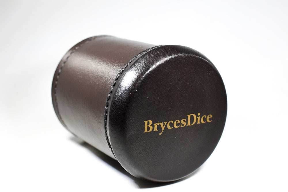 Handmade Leather Dice Cup (Dark Brown) - 