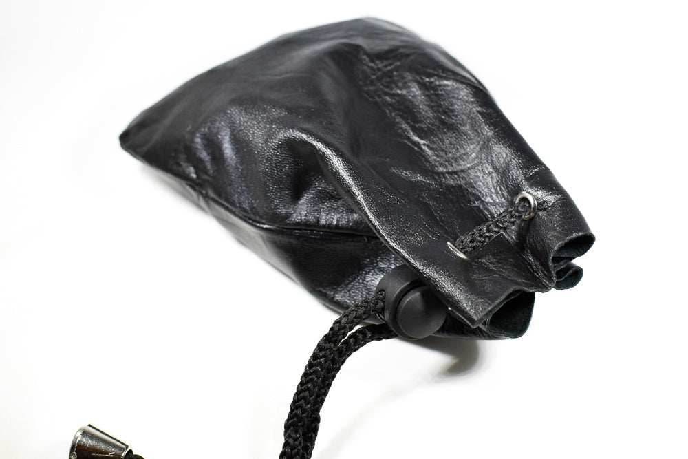 Handmade Leather Dice Bag (Black) - 