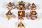 Forged Dragon Fruit Forged in Frost Dice Set (Resin Dice Encased in Metal) - 