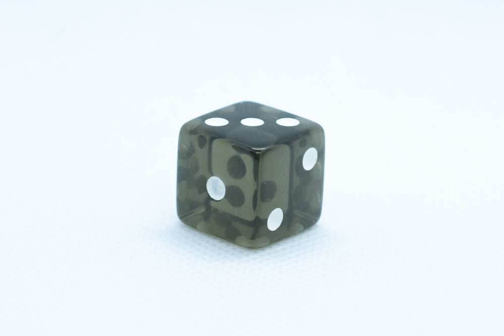 Square Corner 16mm Translucent Dice (Red/Orange/Yellow/Green/Blue/Purple) *sold by the piece - Smoke