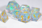 Opal Forged in Frost Dice Set (Resin Dice) Sharp Edge Dice - 