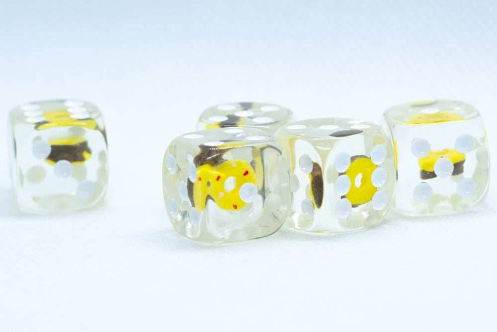Yellow Donut Pipped d6 16mm (Custom Dice) - 