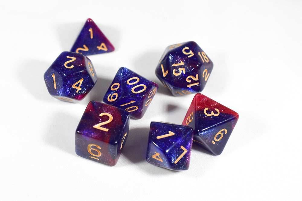 Purple/Blue Galaxy Dice by Udixi Dice - 