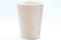 Handmade Leather Dice Cup (Off-White) No Lining white thread Simple - 