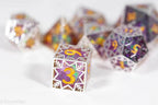 Pinnacle of Purple Forged in Frost Dice Set (Resin Dice Encased in Metal) - 