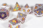 Pinnacle of Purple Forged in Frost Dice Set (Resin Dice Encased in Metal) - 