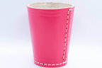 Handmade Leather Dice Cup (Pink) No Lining white thread Simple - 