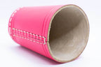 Handmade Leather Dice Cup (Pink) No Lining white thread Simple - 