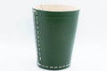 Handmade Leather Dice Cup (Green) No Lining white thread Simple - 