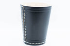 Handmade Leather Dice Cup (Black) No Lining white thread Simple - 