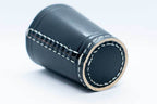 Handmade Leather Dice Cup (Black) No Lining white thread Simple - 