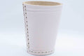 Handmade Leather Dice Cup (White) No Lining white thread Simple - 
