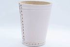 Handmade Leather Dice Cup (White) No Lining white thread Simple - 