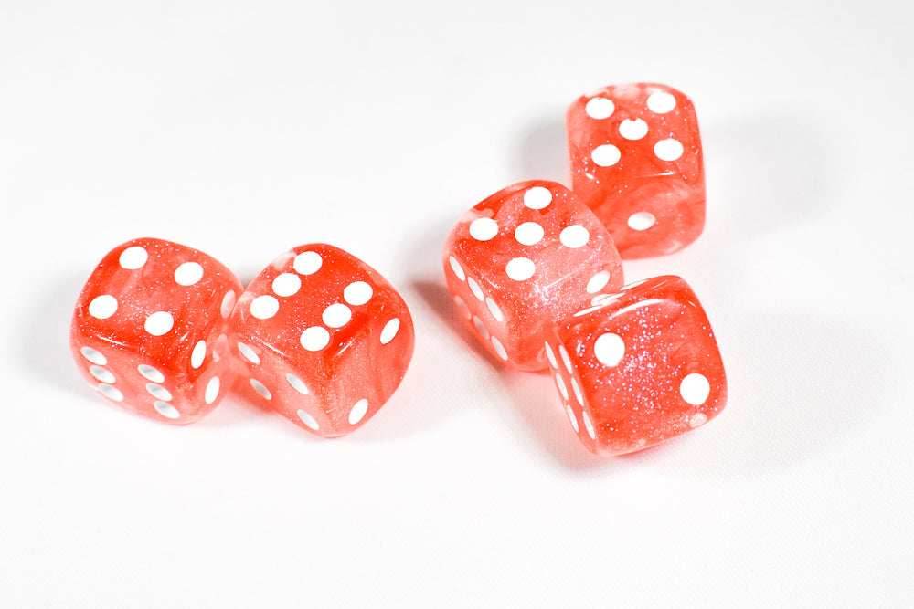 Team Red Pipped Iridescent d6 16mm Pipped BD6002 - 