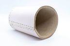 Handmade Leather Dice Cup (White) No Lining white thread Simple - 